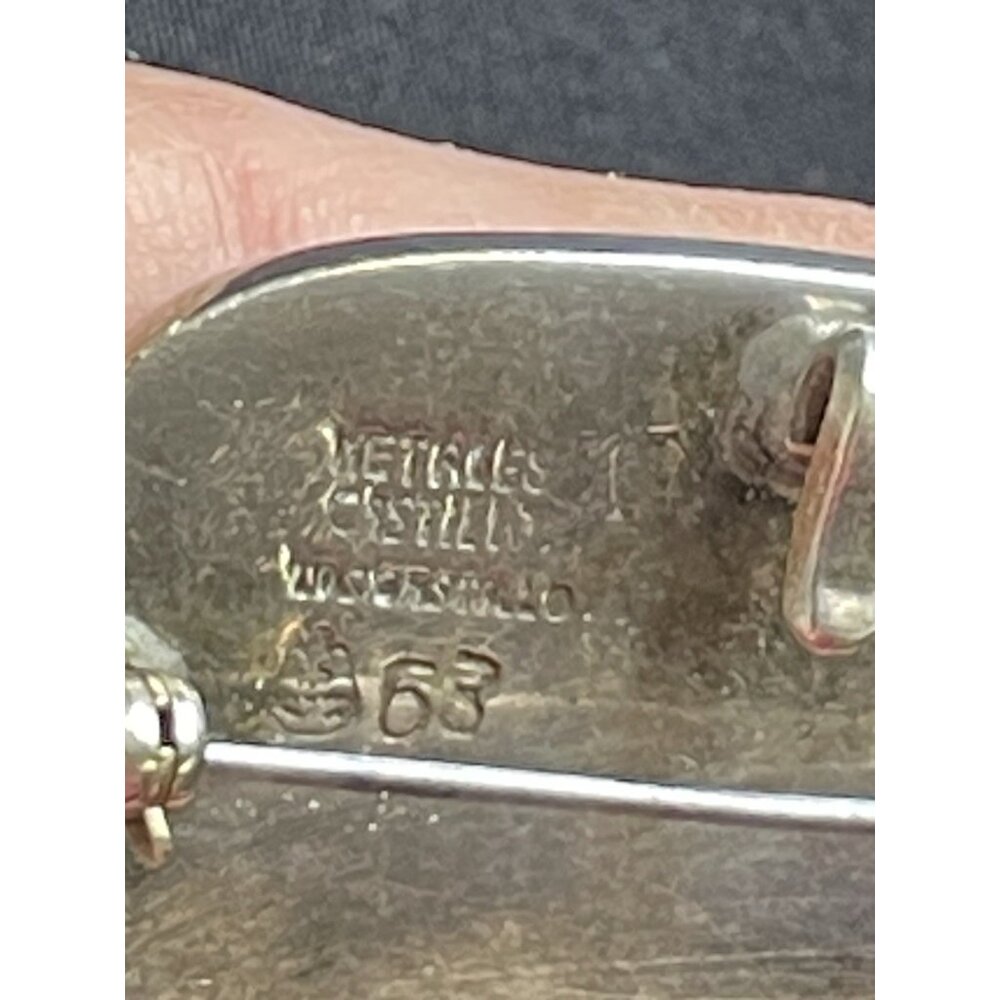 Los Castillo Sterling Silver Mixed Metals Parrot Pendant Brooch Signed 63 - Picture 7 of 14